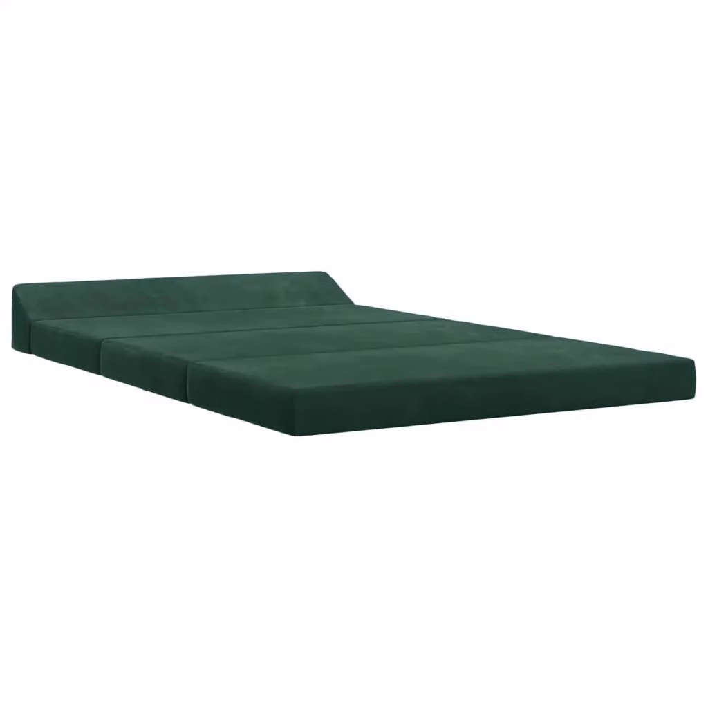 Divano Letto Pieghevole vidaXL Verde con Rivestimento in Tessuto e Imbottitura in Schiuma L: 120 cm, P: 60 cm, H: 49 cm – 2