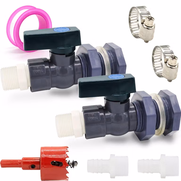 Set di 2 rubinetti in PVC per acqua piovana