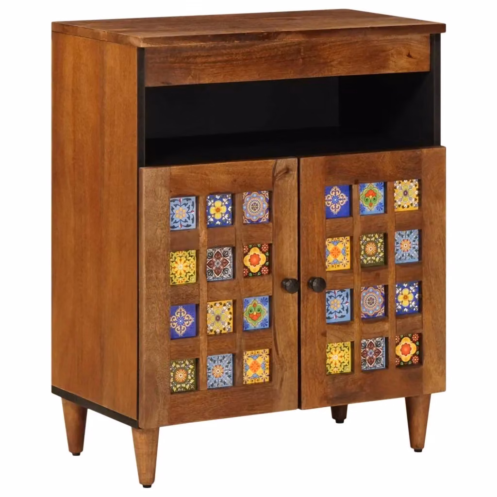 Credenza Buffet in Legno di Mango Massello Colore Noce L: 60 cm, P: 33 cm, H: 75 cm – 2