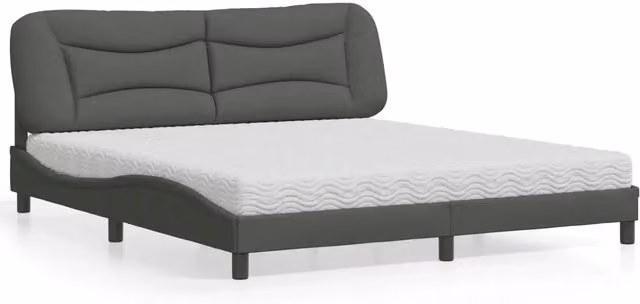 Letto con Materasso Hvar Grigio Scuro 180x200 cm Tessuto 3208549