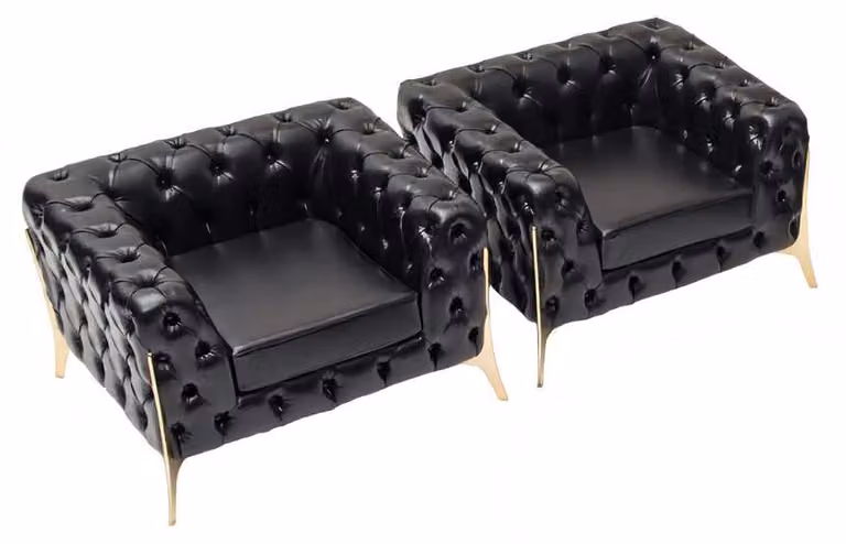 Chesterfield Modern 2x Sessel Relax Robust Couch Arbeitszimmer Wohnzimmer