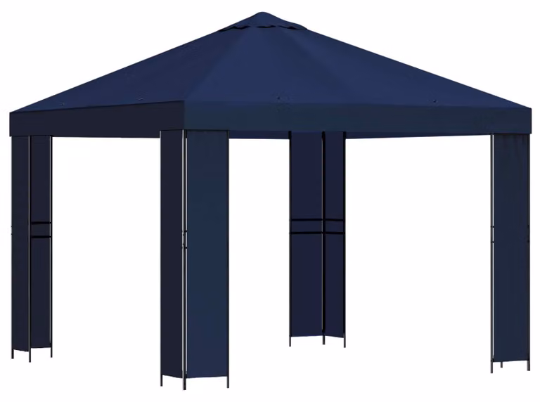 Gazebo 3 x 3 m Blu Poliestere e Acciaio 190 gsm