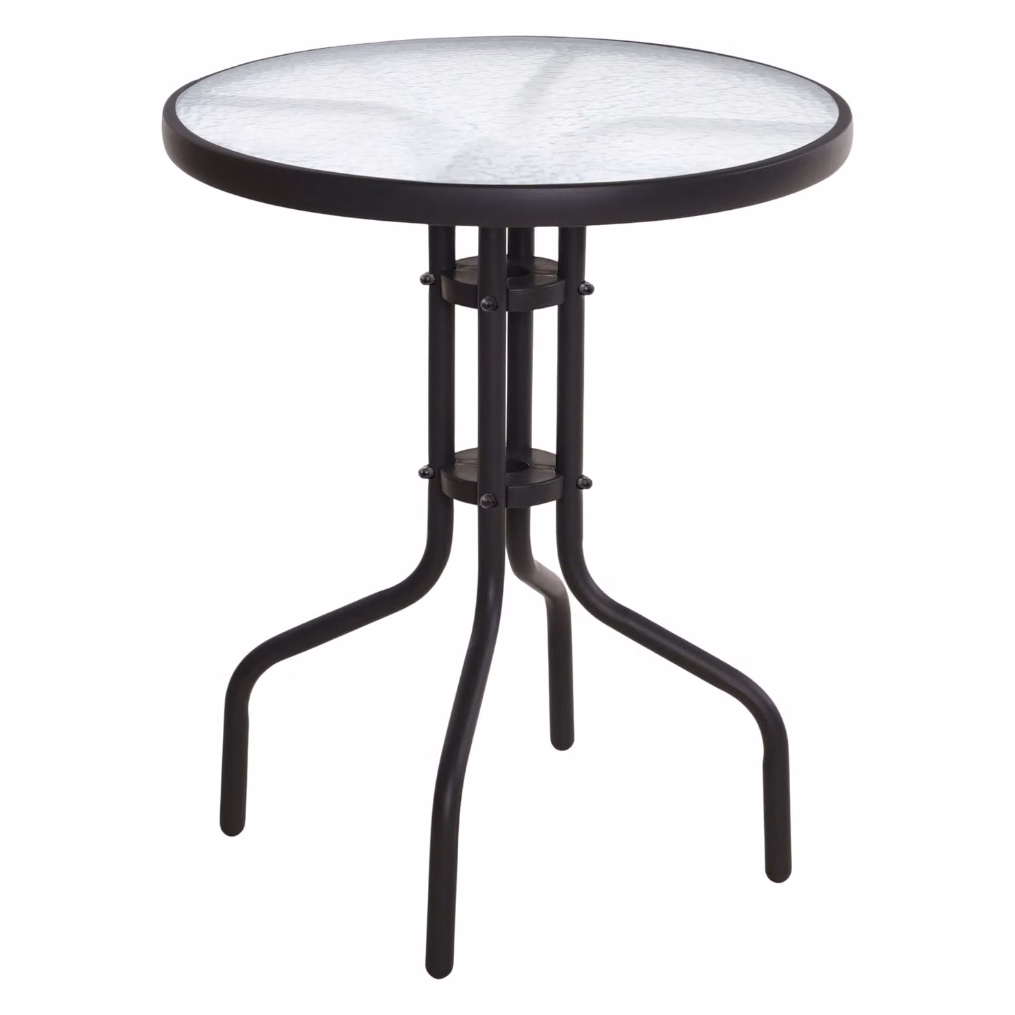 Tavolo in metallo e vetro nero - Ø 60 cm - Modello: RUND