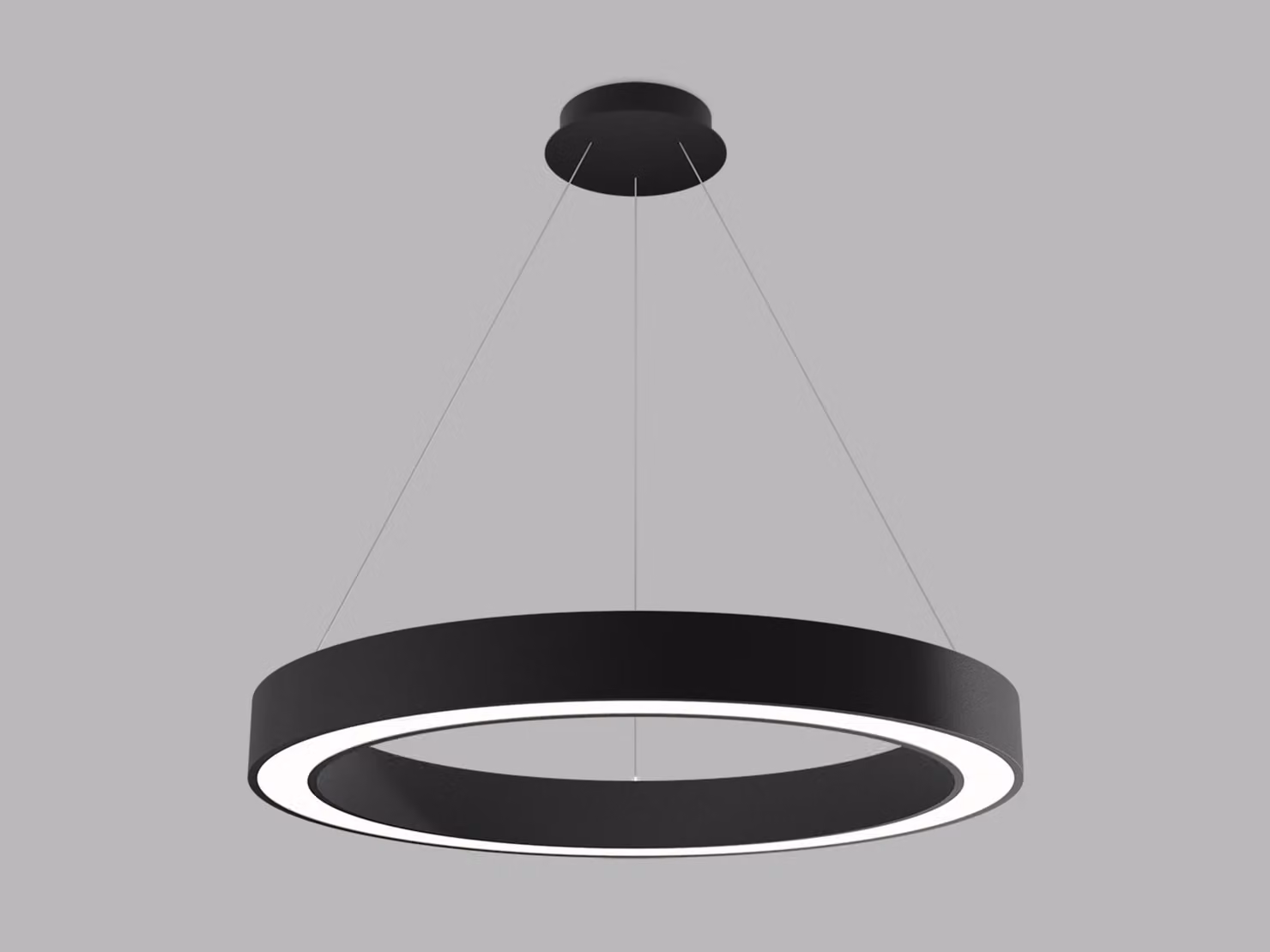 Lampadario LED dimmerabile SATURN SLIM P-Z CRI90, Variante: nero, 60 W, Ø 800 mm, TRIAC