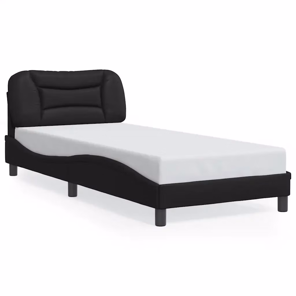 Giroletto senza materasso Hvar vidaXL in similpelle nera, L 80 x P 200 cm – 2