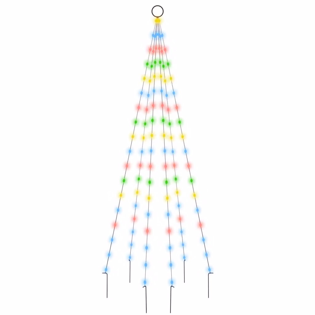 Albero di Natale Pennone Colorato 108 LED 180 cm