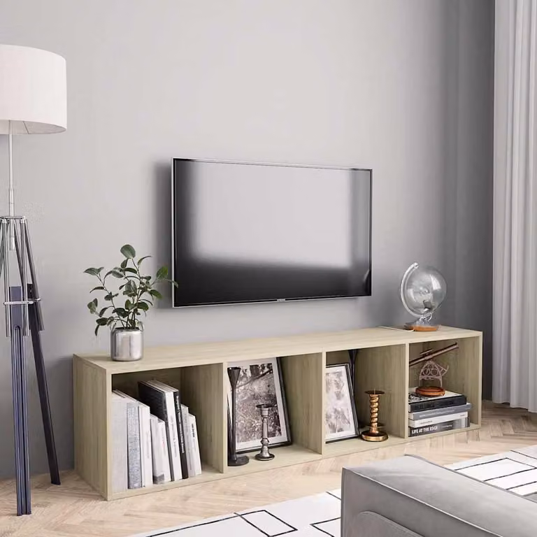 Libreria e Mobile TV vidaXL in Rovere Sonoma, L 143 x P 30 x H 36 cm