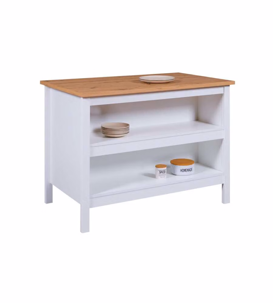Tavolo Julina 124 x 75 x 91,5 cm Bianco e Quercia