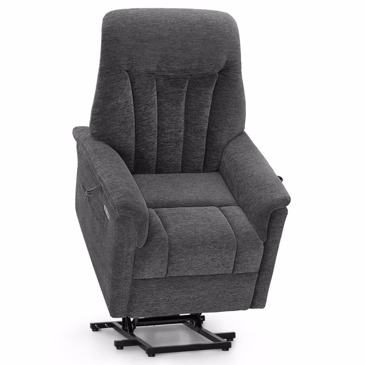 M MCombo Poltrona TV con supporto per l'alzata elettrica, poltrona con supporto per l'alzata, reclinabile con funzione di reclinazione fino a 145°, 7117 (ciniglia, grigio)