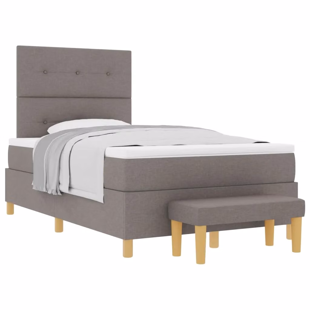 Letto a molle con testiera Talpa vidaXL in tessuto beige o grigio L 120 cm x P 200 cm, H 128 cm – 2