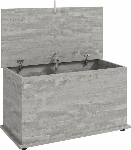 Cassapanca contenitore con cerniere di sicurezza HOMCOM, grigio, L: 80 cm, P: 40 cm, H: 45 cm