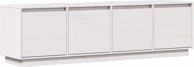 Mobile TV | Armadietto TV | Mobile Porta TV Bianco 156x37x45 cm in Legno Massello di Pino
