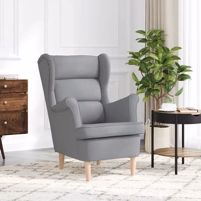 Poltrona relax moderna vidaXL in tessuto grigio con braccioli e seduta in schiuma L: 74 cm, P: 84 cm, H: 100 cm