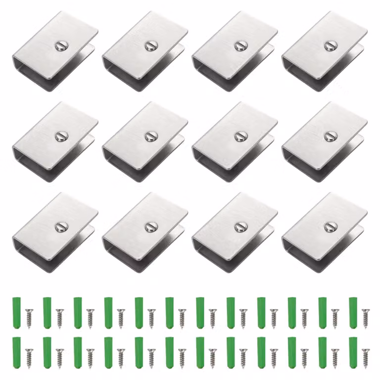 Solidchoice - Set di 12 morsetti in acciaio inossidabile regolabili per mensole