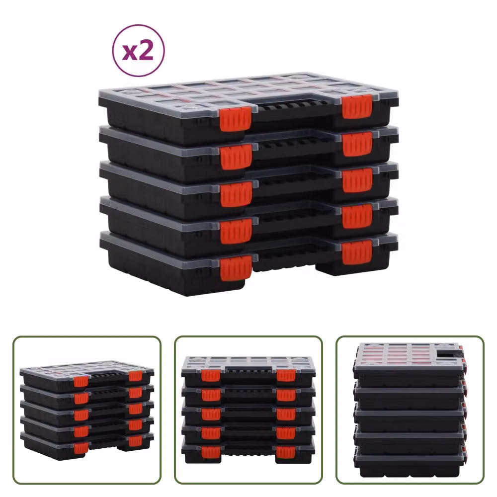 The Living Store Scatole di assortimento 10 pz. 34,5x25x5 cm Polipropilene