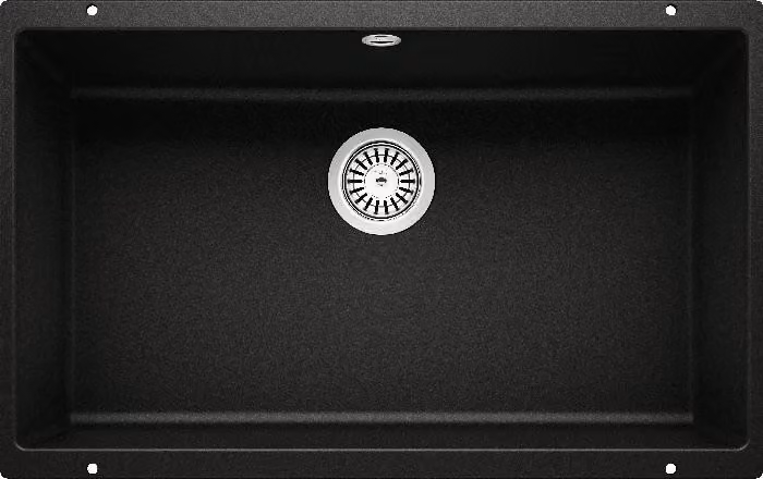 Lavello Blanco Rotan 700, in Silgranit, dimensioni 730x460 mm, colore nero, codice prodotto 526099