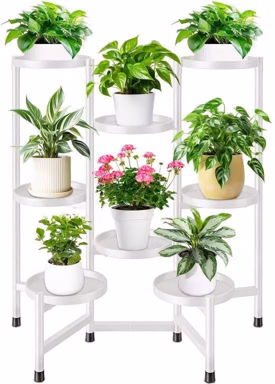 Supporto per piante da giardino con 8 livelli – Fioriera metallica per interni ed esterni