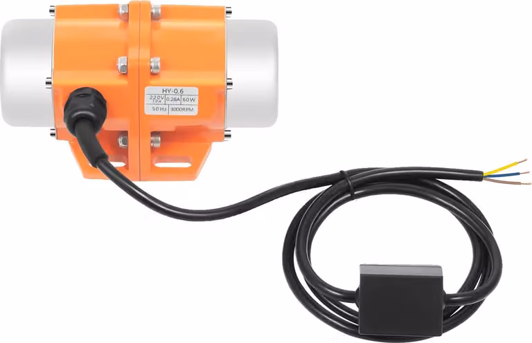 Motore a vibrazione, potenza 60W, velocità 3000 giri/min, impermeabile IP65, arancione