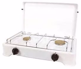 Fornello A Gas A 2 Fuochi Con Coperchio - cm.72x33x10h.