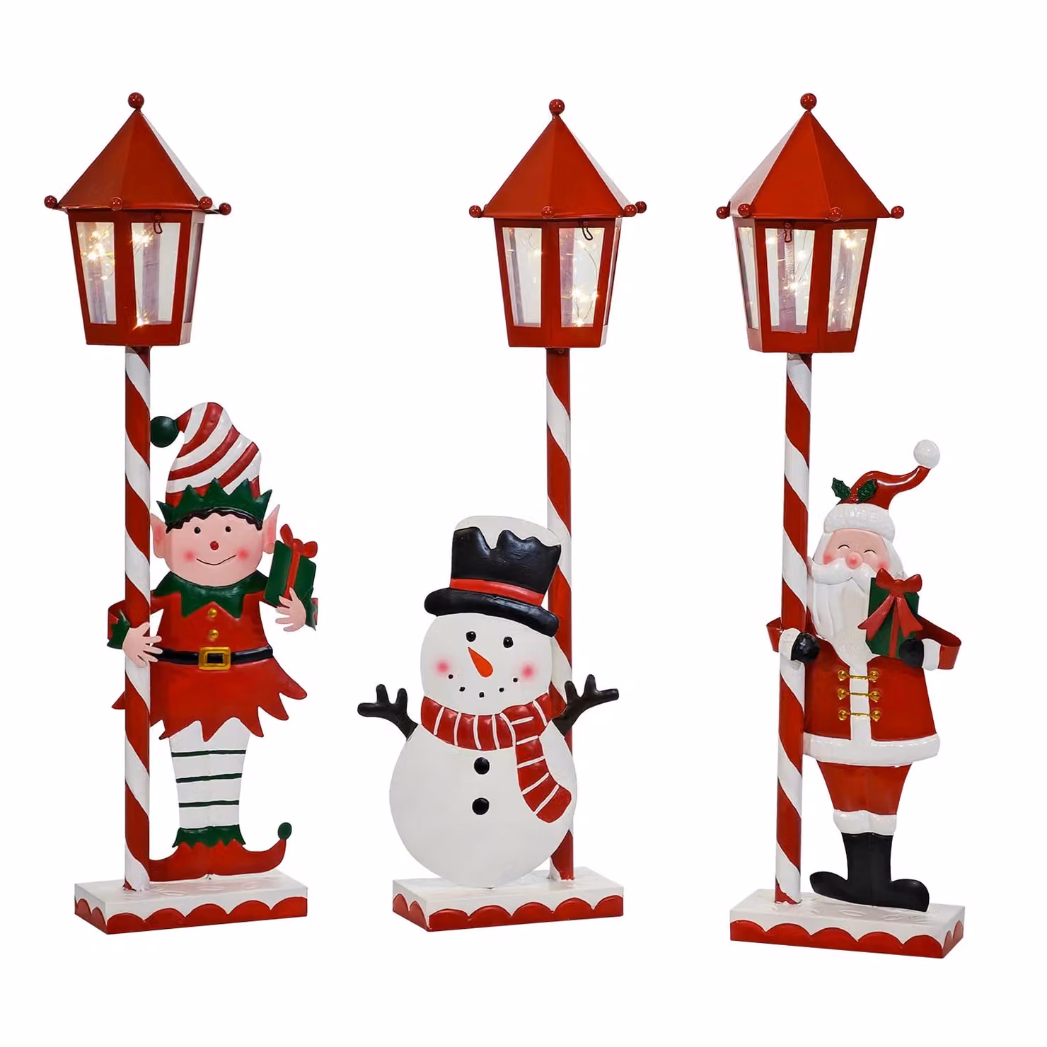 Lanterna Natalizia Luminosa con Personaggi LED Vestiamo Casa, Colore Rosso, Altezza: 63 cm – 1