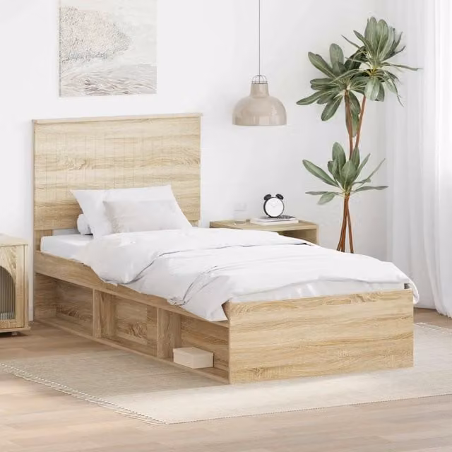 Struttura del letto-Giroletto Sonoma 90 x 190 cm Pino massello 247548