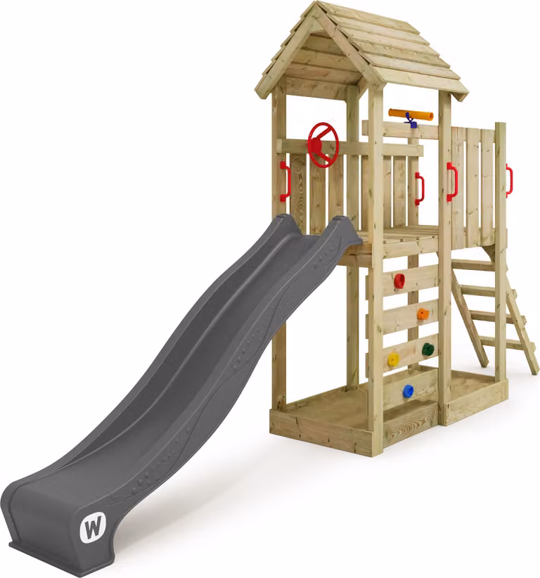 Torre giochi Wickey JoyFlyer con scivolo e parete da arrampicata in antracite