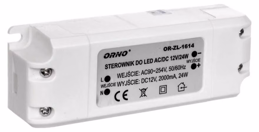 Alimentatore LED 12V DC, 24W, 2A, grado di protezione IP20, modello OR-ZL-1614