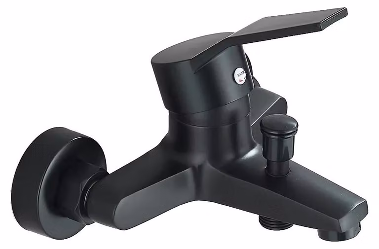 Set di rubinetteria per doccia, montaggio a parete, design classico, colore nero