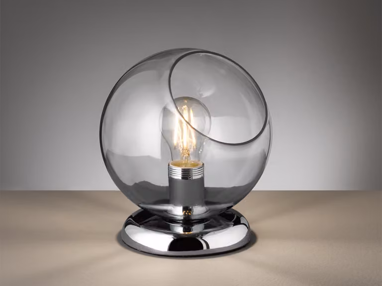 Lampada da tavolo moderna a sfera in vetro fumé Ø 20cm per davanzale lampade da comodino