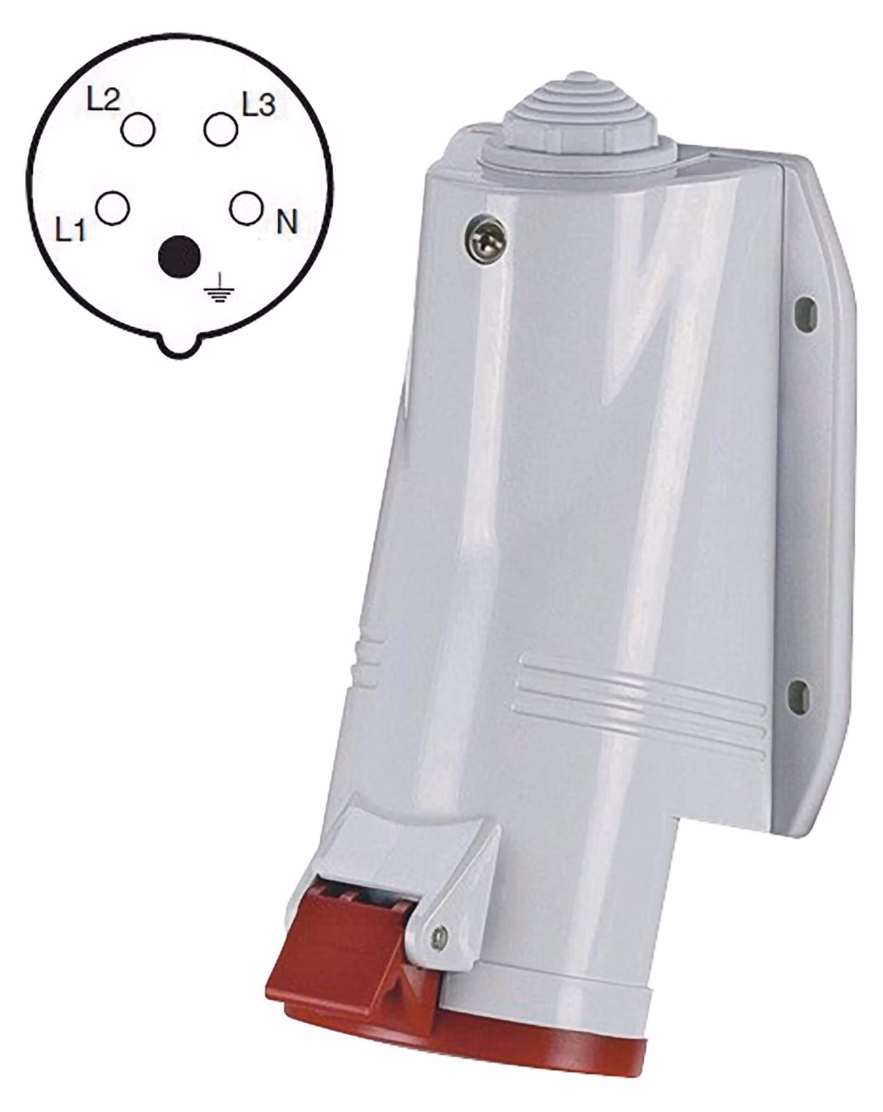 Presa 5P 16A/400, IP44, montaggio a parete 70496