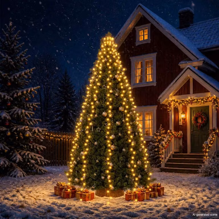 Rete di Luci per Albero di Natale vidaXL con 500 LED Bianco Caldo, Lunghezza: 500 cm