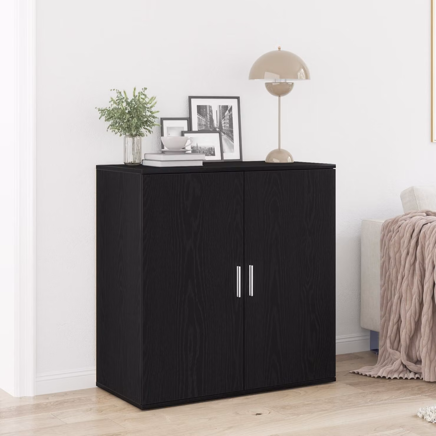 Credenza Rovere Nero 79 x 38 x 80 cm Legno multistrato