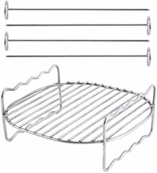 Set barbecue da esterno portatile RVS, barbecue a carbonella 19x19x7 cm