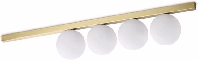 Plafoniera Moderna Binomio IDEAL LUX in Metallo e Vetro con 4 Luci G9, Colore Ottone/Bianco/Nero, IP20
