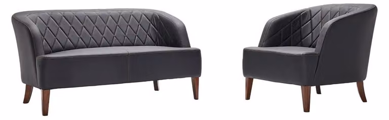Sessel Design Couch Sofa 2-Sitzer Leder Lounge Polster Luxus Sitz Relax