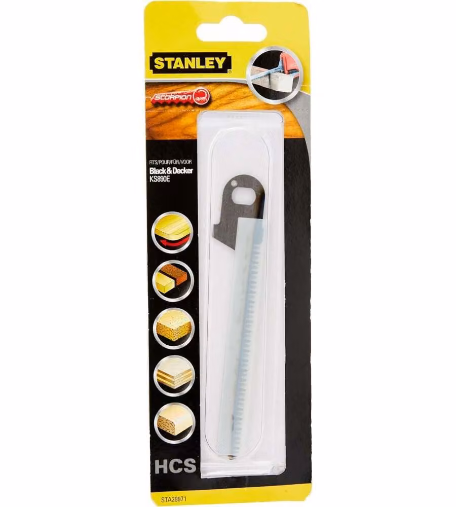Lama per tagli curvi su legno e plastica Stanley