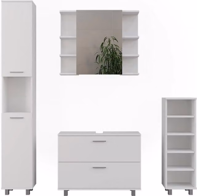 Set di mobili da bagno Ilias Bianco 3 pezzi Vicco