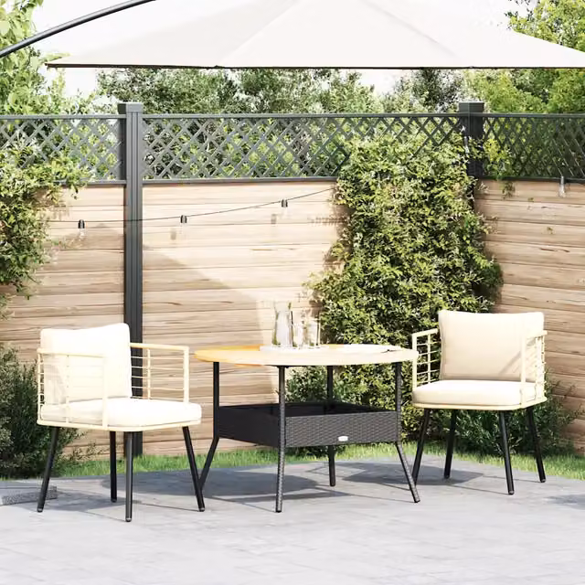 Sedie da Giardino 2 pz | Sedie da Esterno con Cuscini Naturale in Polyrattan