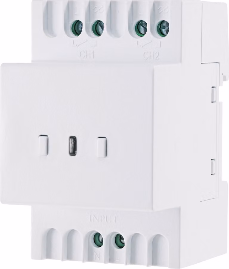 Ricevitore di interruttori radio su guida top-hat, 2 uscite, 230V, 16A