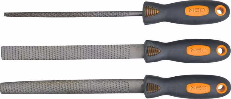 NEO TOOLS Lime per legno, 200 mm, set di 3 pezzi.