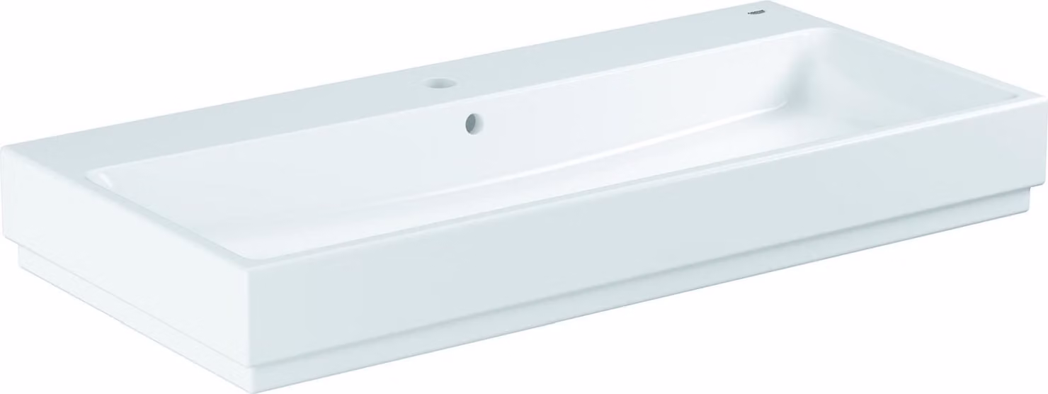 Lavabo Grohe CUBE KERAMIK 1 foro per rubinetto, con sfioratore 100 cm, 1010 x 490 mm PureGuard/bianco alpino