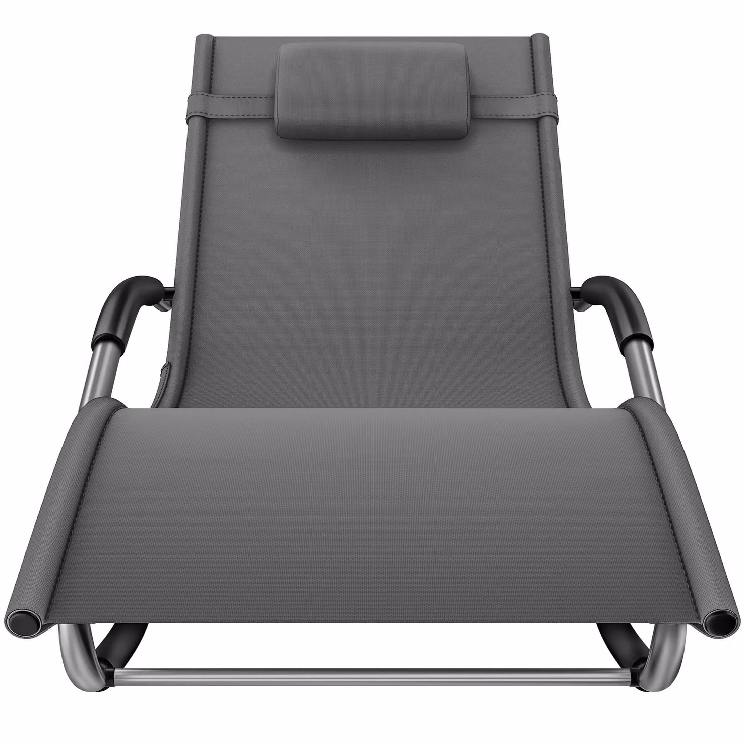 Set di 2 lettini prendisole TecTake con design ergonomico, poggiatesta regolabile e braccioli, struttura in acciaio verniciato e tessuto textilene, colore grigio – 4