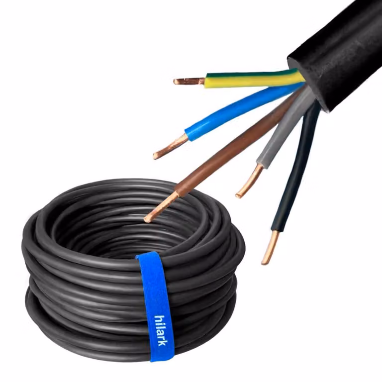 Cavo interrato NYY-J, sezione 5x4mm², lunghezza 75 metri, 5 conduttori, tensione 600/1000V, a fili singoli, tipo YKY