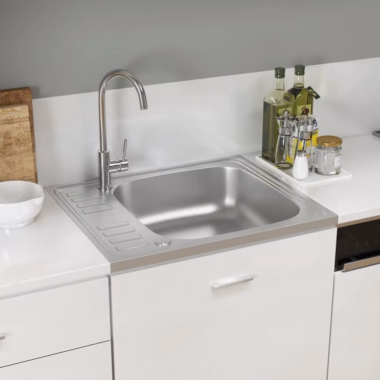 The Living Store Set lavello e scolapiatti argento 500x600x155 mm in acciaio inox