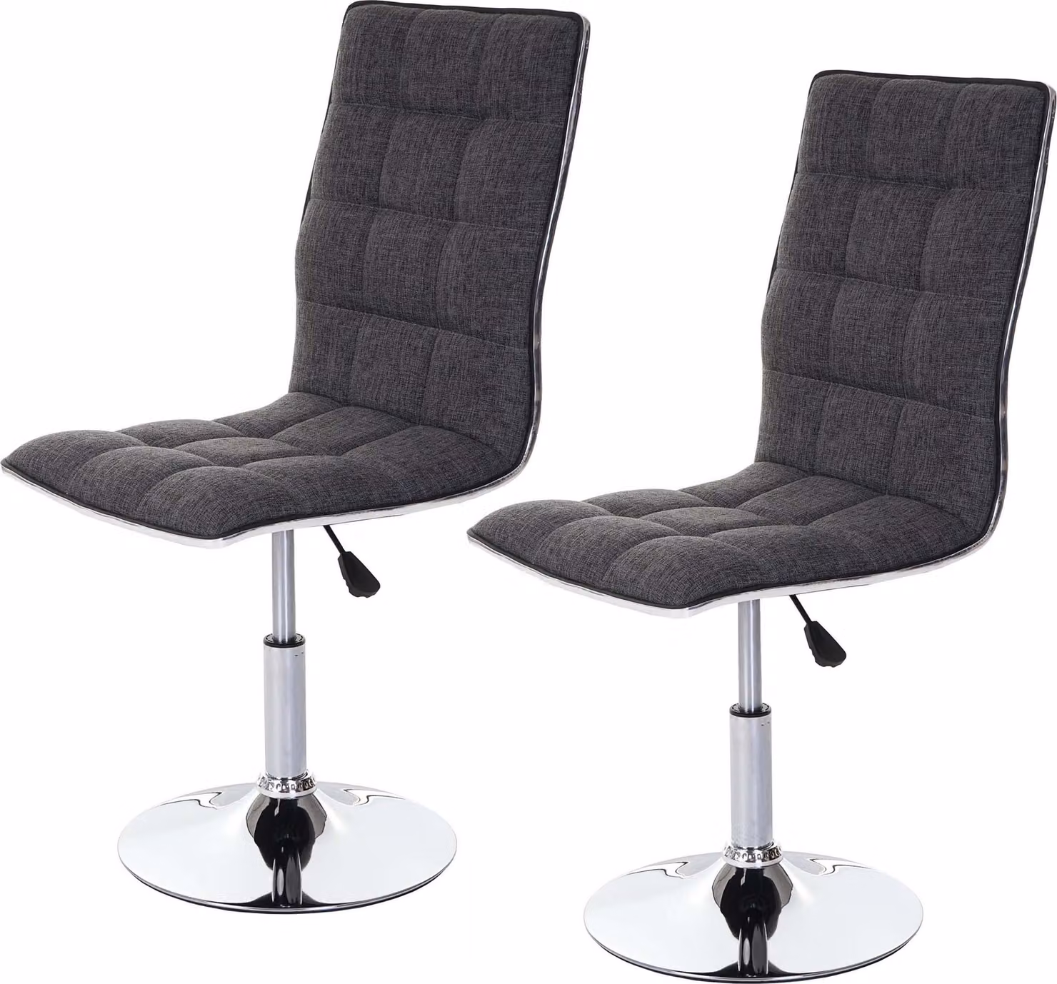 Set di 2 sedie da sala da pranzo | A x L x P 103 x 43 x 54 cm | Altezza seduta 41 cm | Tessuto/tessile | Grigio | Sedia Sedia da cucina