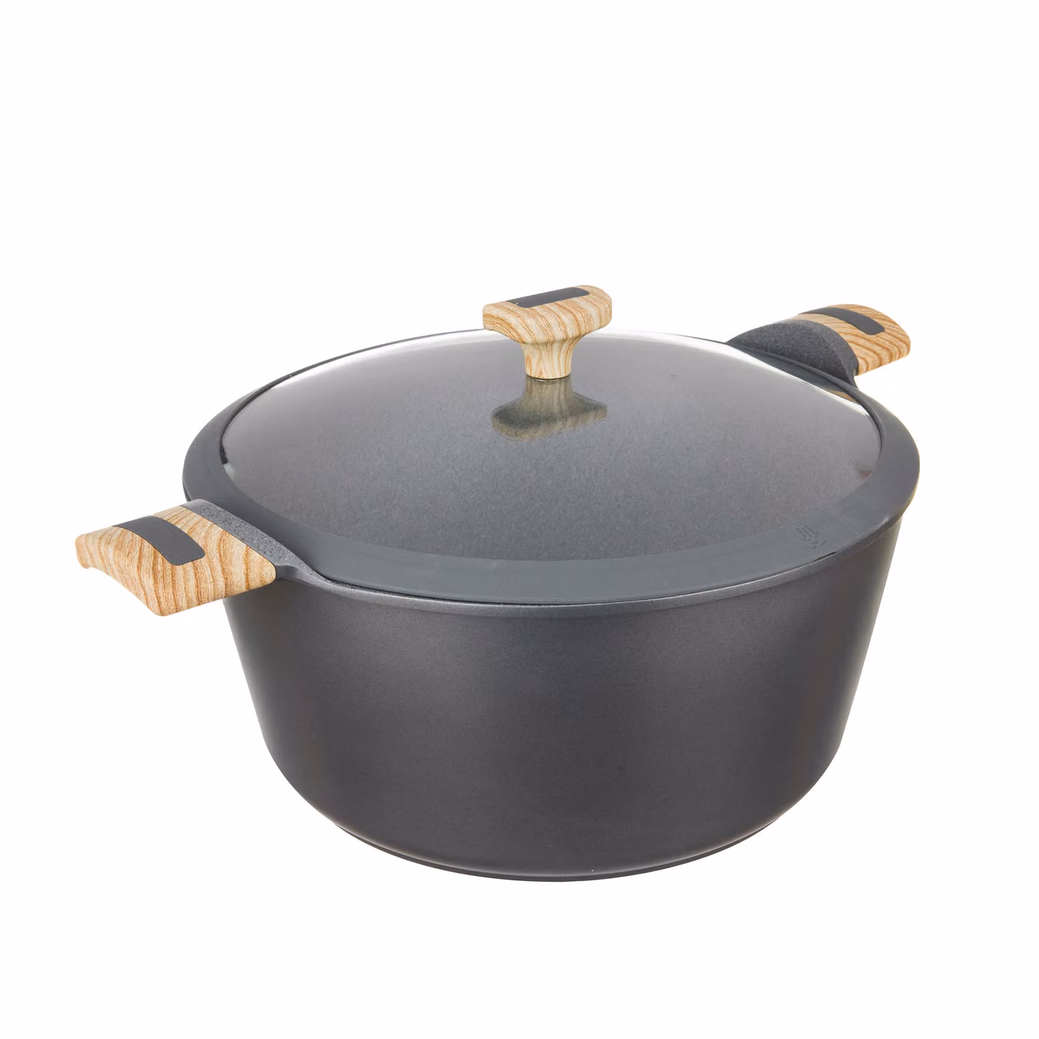 Casseruola Kasanova Evolution con coperchio in alluminio e silicone, non stick, grigia, diametro 32 cm – 2