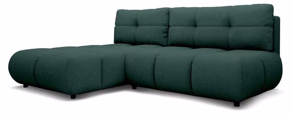 Divano angolare con funzione letto, modello Milorya, lato sinistro, finitura "Waldpatina" (effetto legno naturale)