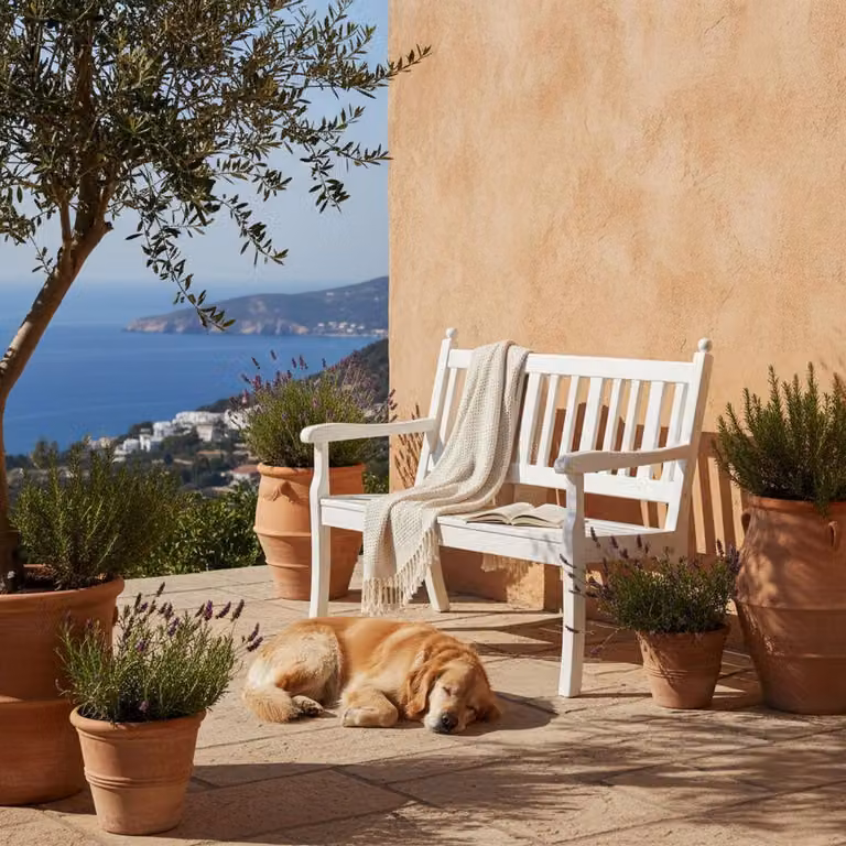 Panchina da giardino Aruba | 2 posti | bianco | HxLxP 88x115x69cm | plastica resistente agli agenti atmosferici e ai raggi UV | panchina da parco Panchina da esterno Balcone da giardino Terrazza