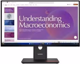 Monitor Lenovo ThinkVision T24D-40 da 23,8 pollici IPS Full HD 120Hz, colore Eclipse Black, con connettività USB-C, HDMI, DisplayPort ed Ethernet/LAN