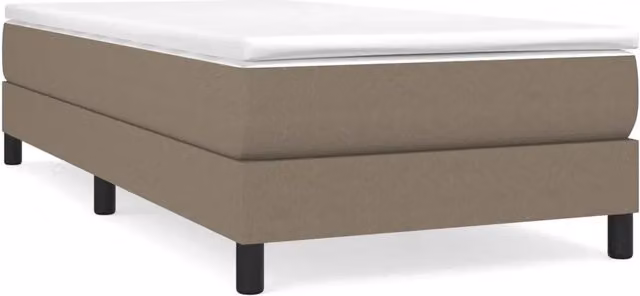 Letto singolo | Letto per adulti | Giroletto a Molle con Materasso Tortora 100x200 cm in Tessuto